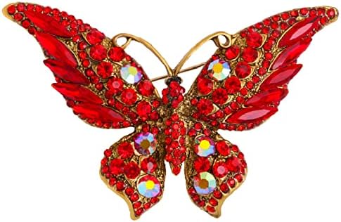 Alvivi Vintage Rhinestone Broche in Butterfly Shape Crystal Pin colorido Pino de segurança Boutonniere para roupas