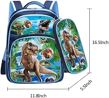 Zoutyi Kids Travel Dinosaur Backpack Conjunto para meninas meninas, infância de mochila escolar de animais fofa