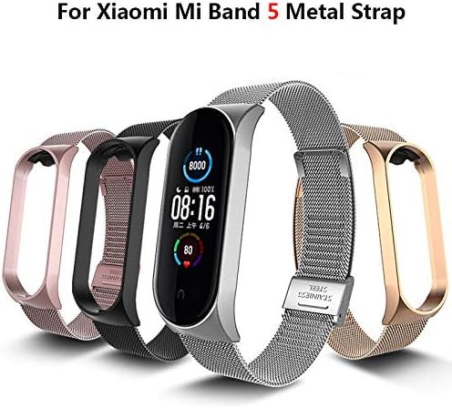 Bandas para Xiaomi Band Strap 5, Mi Band 5 Pesquisas de pulseira Acessórios de pulseira de substituição de metal