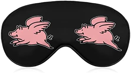 Máscara de sono de porco voador tampas de máscara de olho macio duráveis ​​com cinta ajustável para homens mulheres