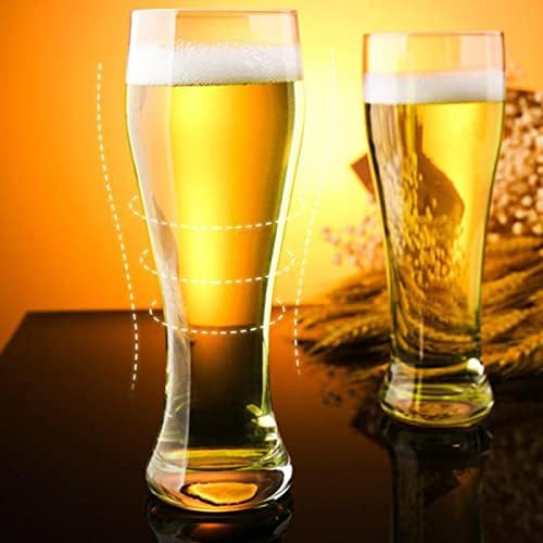 Petit Manon 1pcs Pilsner Beer Glass com 2pcs pinças de gelo, 13,53 oz de cerveja de cerveja de vidro de