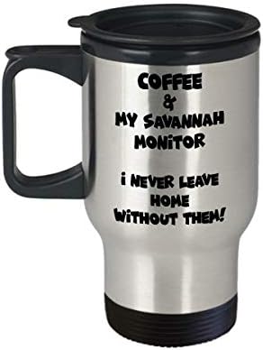 Savannah Monitor Travel Canela - Cup de café engraçado e fofo - Perfeito para viagens e presentes