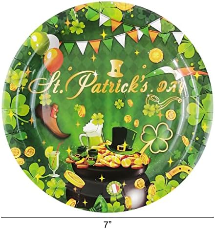 Yexexinm 48 Pacote Irish Disponível Placas de Shamrock Placas Placas de sobremesas de Partido do Dia