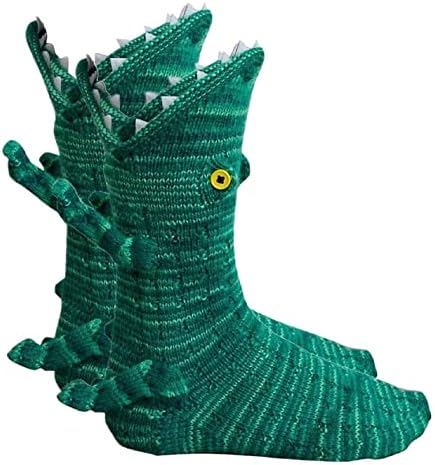 Honganda Funny Animal Meocks for Women Novelty Alligator Socks Christmas Creative 3D Knit Sock Socks