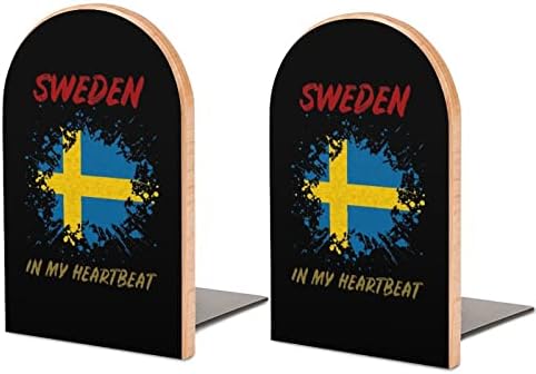 Suécia em meu livro de madeira de batimentos cardíacos termina decorativa não-esquili-skid suportes de mesa de mesa