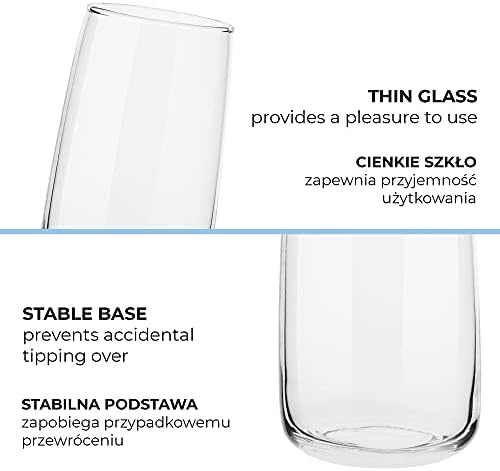 Tendência para bebidas em casa Conjunto de 6 xícaras de vidro 16,2 onças coquetéis copos de água copos de água