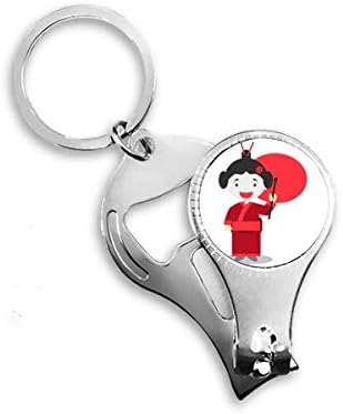 Branco Red Japan Cartoon Art Deco Gift Fashion Nipper Ring Ring Key Chain Bottle Abridor de garrafa