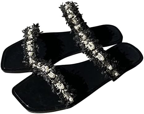 Sandálias planas de chinelos de verão feminino para mulheres chinelas de chinelos de dedo do dedo do