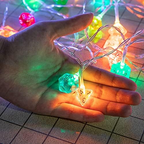 Luzes de cordas poliidradas Dungeons and Dragons Role fãs de jogo Party Home Garden Garden Decorações