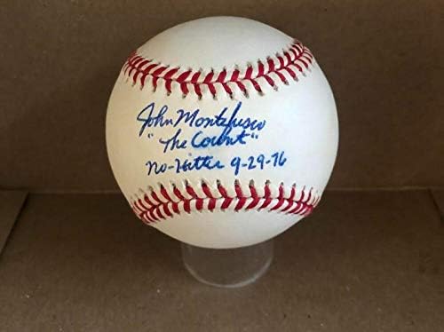 John Montefusco No Hitter 9-29-76 assinado N.L. Baseball Beckett Y12600