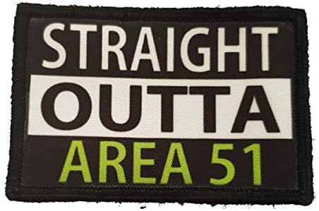 Straight Outta Area 51 Moral Patch - Feito nos manchas de gancho de exército tático dos EUA - Perfeito