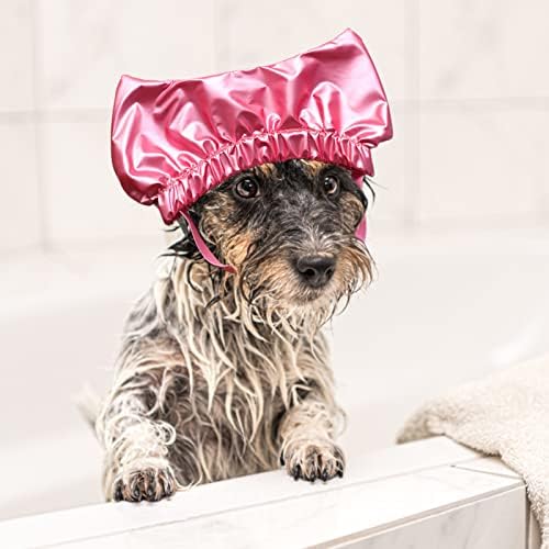 Costura para cães tomando banho com tampa de estimação ajustável para orelhas- chuveiro gatos de gatos tampa