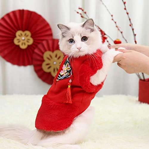 Jydqm Tang Tang Suit de ano novo chinês estilo tamel de duas pernas Blusa de cachorro para gatos