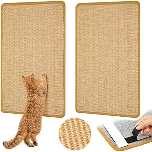 Graciadeco Carpet Cat Sisal Mat Sisal, 2 pacotes de tecidos sisal grande 23,6 x 15,7 Cat Scratching