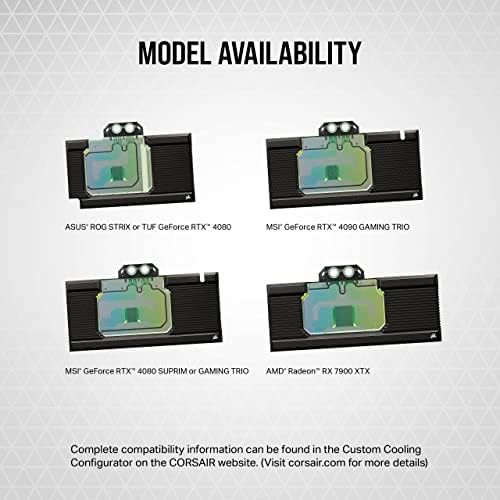 Corsair Hydro X Series XG7 RGB 4090 Bloco de água GPU GPU - Para MSI GeForce RTX 4090 Cartões de trio de jogos