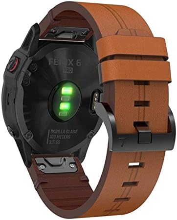PCGV Leather Quickfit Watch Band Strap for Garmin Fenix ​​7x 6x 5x 3 3hr pulseira de pulseira