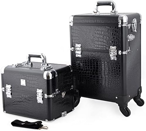 Zlxdp Dual Use Cosmético Viagem Caso Cosmético Caixa de beleza Bolsa de bagagem grande quadro de alumínio