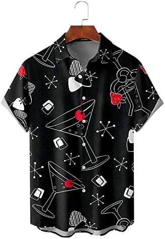 Camisa de camisa de corrida masculina botão de praia para cima camisas de botão de botão de snap camisas