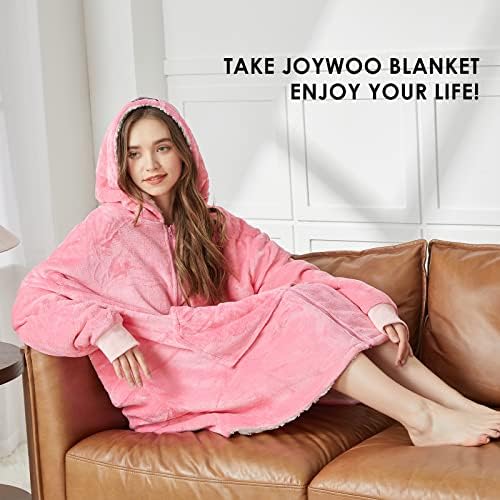 Hoodie de cobertor vestível Joywoo, molde de moletom de capuz de grandes dimensões para adultos homens