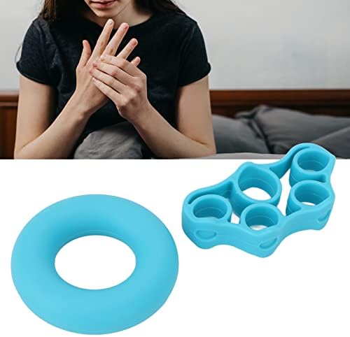Kit de anel de exercícios de silicone, azul anel de resistência à mão de 40 lb e maca de dedos de 8,8 lb