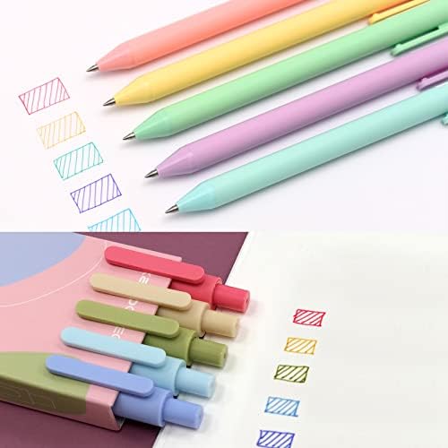 Canetas de tinta de gel colorido kaco pacote 10 peças com 2 caixas fofas canetas retráteis para anota tomando