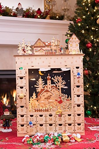 Creações inteligentes Calendário de advento de Natal de madeira, contagem regressiva para o Natal, Decoração