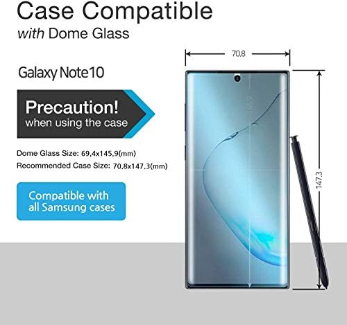 Galaxy Note 10 Protetor de tela, [vidro de cúpula] Curvo 3D de borda curva escudo de vidro temperado [Tecnologia
