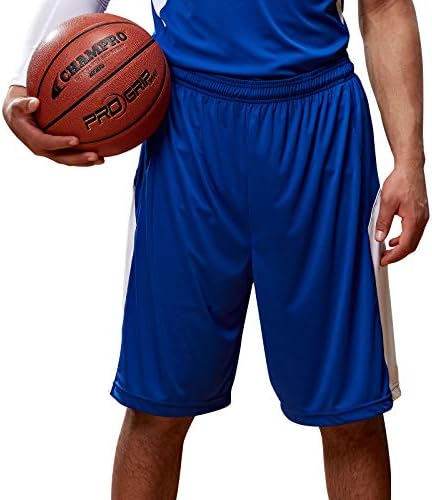 Champro Charge Polyester Basketball Short, adulto pequeno, marrom, branco