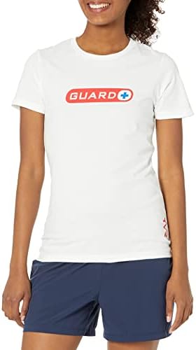 T-shirt de manga curta de algodão de guarda-de-padrão para mulheres Tyr feminina