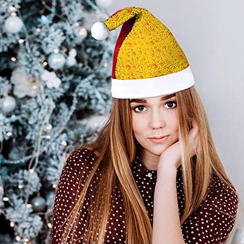 Queijo amarelo chapéu de Natal engraçado lantejoulas chapéus de Papai Noel para homens Decorações de