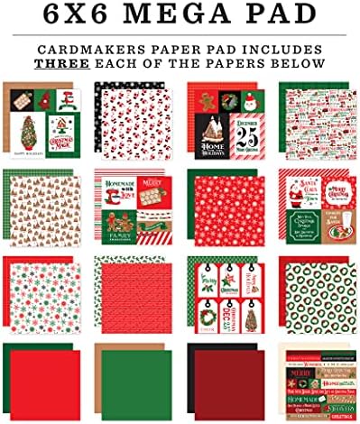 Echo Park Paper Company Christmas CheerMakers de cartões 6x6 Mega Pad Papel, Multi