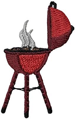 Grill vermelha para churrasco - churrasco/grelhar/alimento/piquenique - ferro bordado no patch