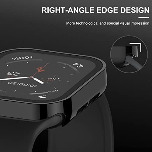 Adepoy 2 Pack Hard Case Compatível com Apple Watch 45mm Série 8 Série 7 com protetor de tela de vidro temperado,