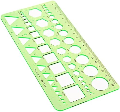 Modelos de medição verde de plástico Réguas geométricas Construindo desenhos de cofragem de plástico Pintura de