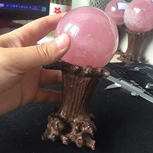 ZAMTAC 75mm Bola de cristal natural colorida rosa Rose Crystal Ball Sphere Feng Shui Products Preço de atacado