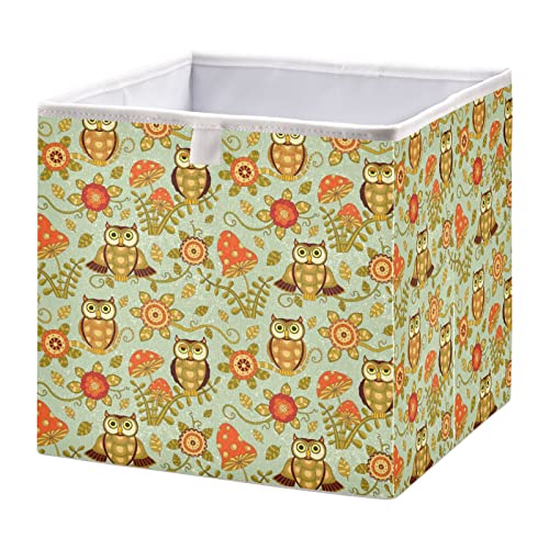 FLORES OWLS Cubo Cubos de armazenamento Cubos de armazenamento dobrável cesta de brinquedos à prova d'água para