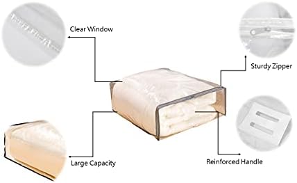 ANVI Home Clear Vinil Sacos de armazenamento com zíper com alça de 15x18x6 polegadas de 6 para cobertor,