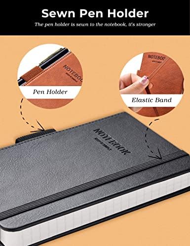 Aisbugur Pocket Notebook Small Notebook 2-pacote, 3,5 x 5,5 Pocket Notebooks capa dura com papel