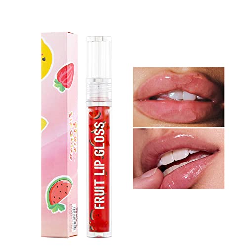 Xiahium Lip Glitter Sum abaixo de 5 6 Color Fruit Liquid Lip Oil reabasteça a água hidrata o esmalte