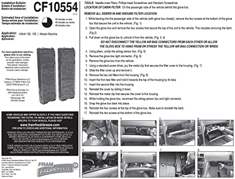 FRAM FROW BREELED CAIN FRETER COM ARM & HAMMER BOTHAFE SOBA, CF10554 Para veículos Nissan selecionados,