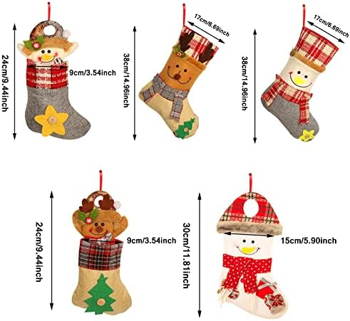 Decoração de meias de Natal, decoração de natal, ornamentos pendurados na casa de casas decoração de parede