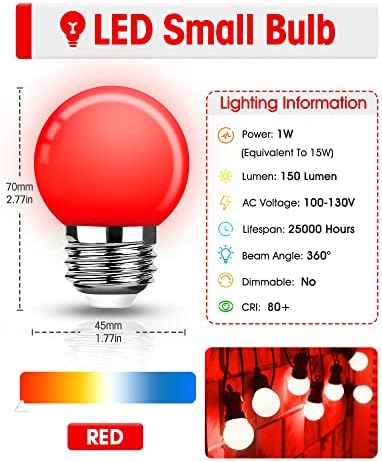 Lâmpada de tumultura vermelha LED, lâmpadas de decoração de LED equivalentes de 15w, lâmpadas