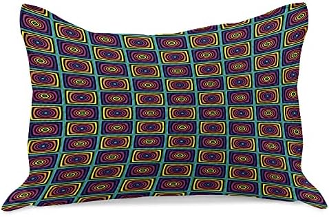 Ambsosonne abstrato de malha de malha de colcha de travesseiros, modernista colorido efeito hidromassagem