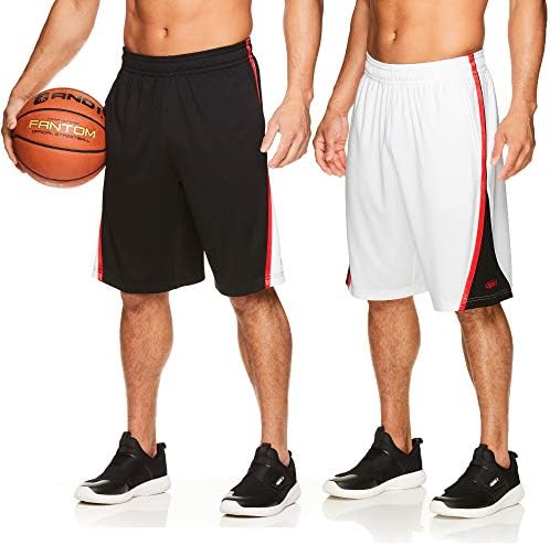 AND1 Ginásio de basquete masculino e shorts de corrida com cintura elástica e bolsos - prenda de