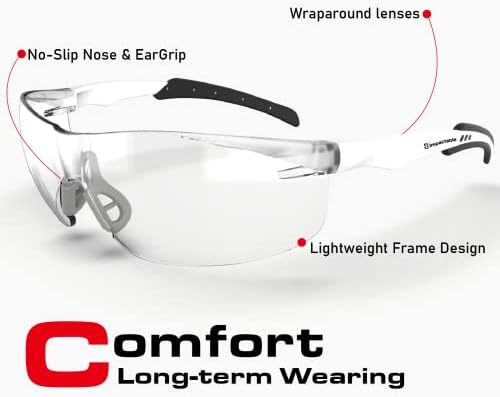 Ansi Z87.1 impactável, óculos de segurança, resistência ao arranhão de impacto UV anti-FOG para