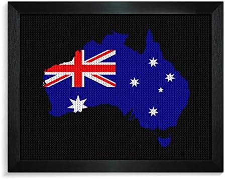 Australia Flag Mapa Kits de pintura de diamante Figura Frame 5D DIY Drill Full Drill Rhinestone