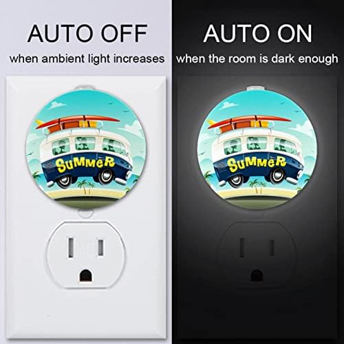 2 Pacote de plug-in Nightlight Night Night Light Summer Viagem com sensor do anoitecer para o amanhecer