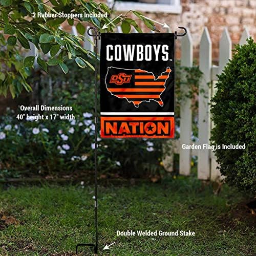 Oklahoma State Cowboys Garden Bandy With USA Country Stars and Stripes e USA Flag Stand Pole Setent