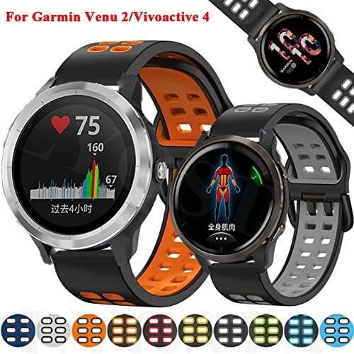 UMCNVV Watchband Sport Strap for Garmin Venu 2 /Vivoactive 4 Smart Watch Band Silicone Bracelet
