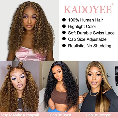 Kadoyee Destaque a onda curta de onda profunda perucas frontais cabelos humanos 13x1 t Part HD Wigs